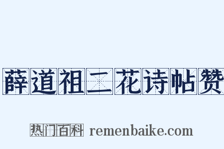薛道祖二花诗帖赞是什么意思的图片